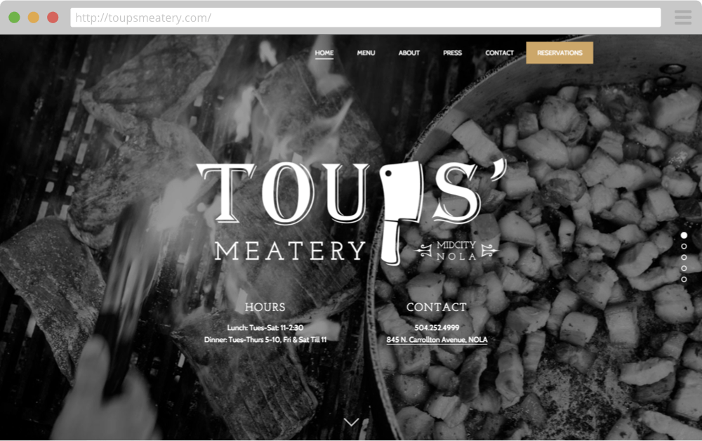 ToupsMeatery.com Homepage Top